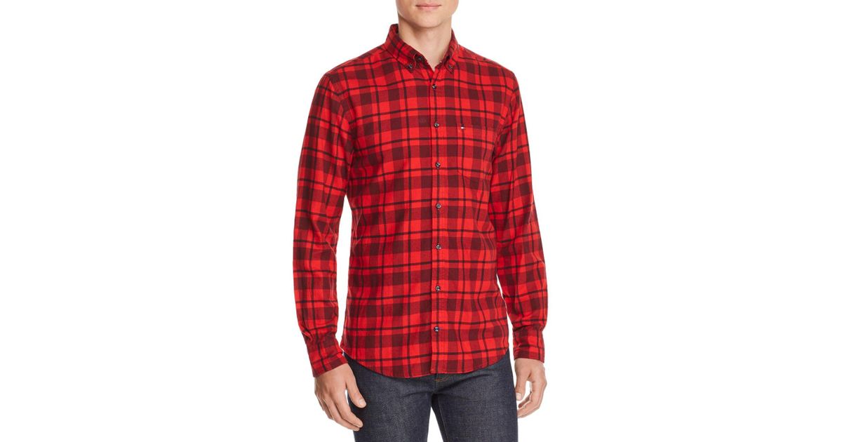 tommy hilfiger red check shirt
