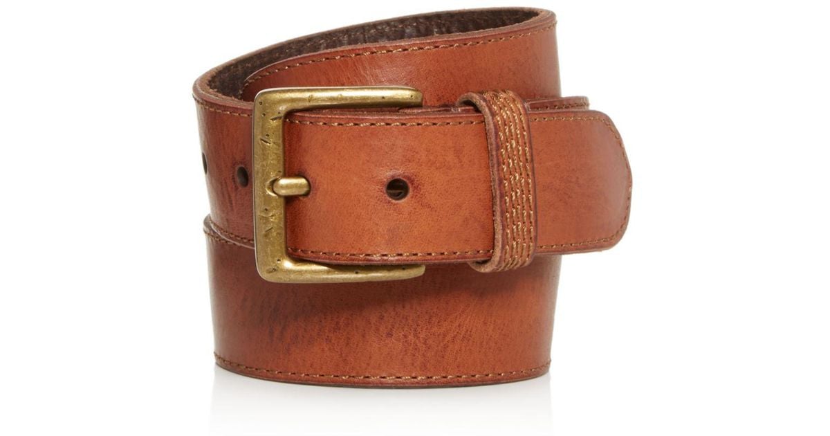 Frye Bowery Leather Belt in Cognac Brown (Brown) for Men - Lyst