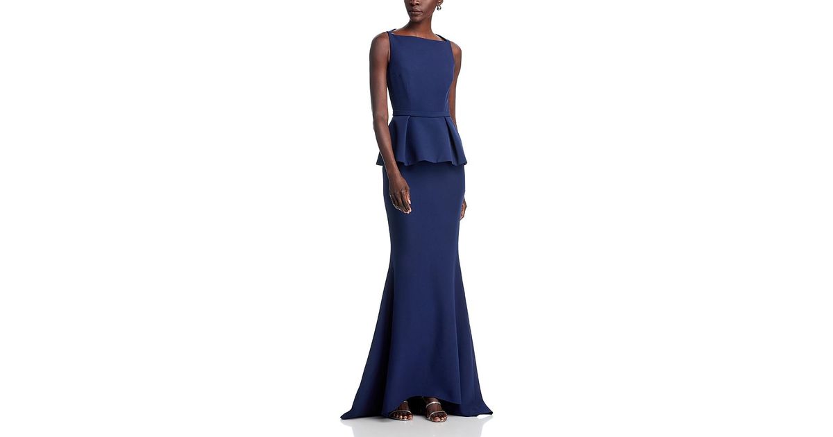 Safiyaa Carter Long Dress in Blue | Lyst