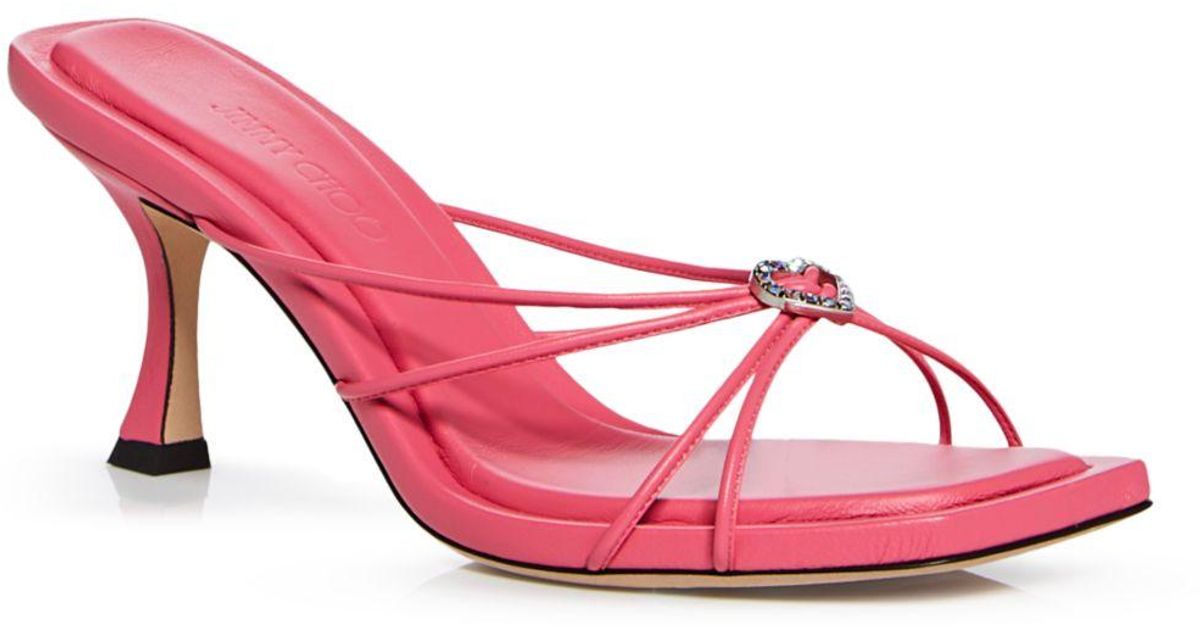Jimmy Choo Indiya 70 Strappy Slide Sandals in Pink | Lyst