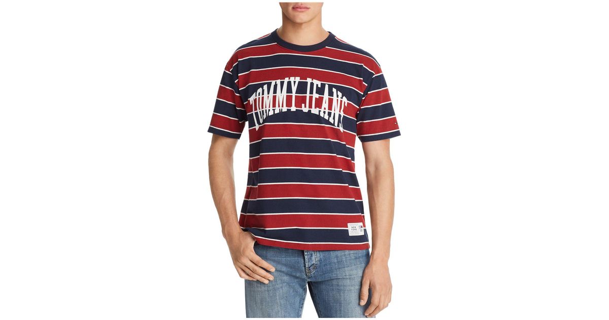 tommy jeans collegiate stripe tee