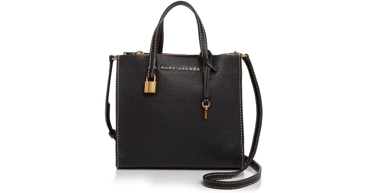 Marc Jacobs The Mini Grind Leather Crossbody in Black/Gold (Black