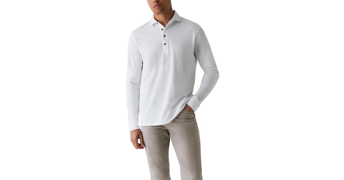 Greyson Clothiers Omaha Long Sleeve Polo in Gray for Men | Lyst