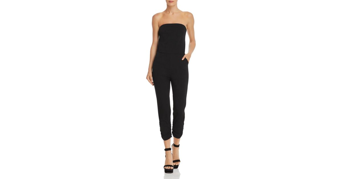 strapless ruched jumpsuit