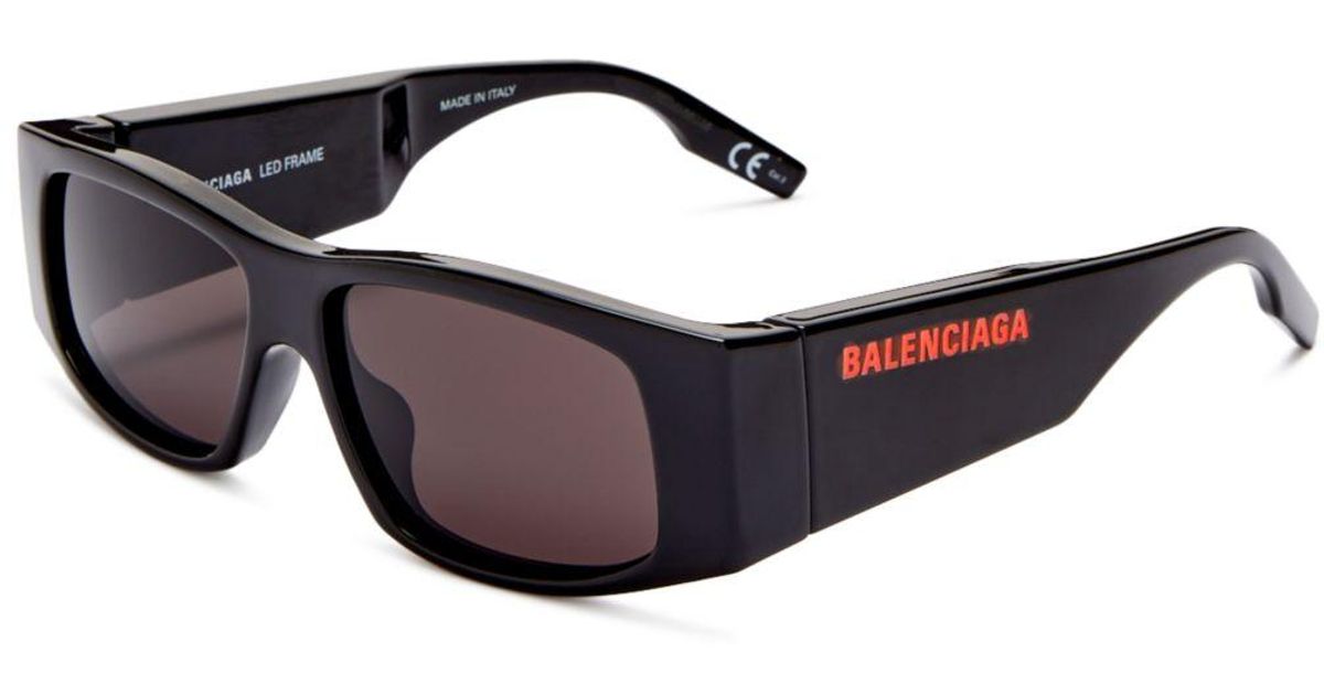 Balenciaga Led Square Sunglasses in Black Lyst