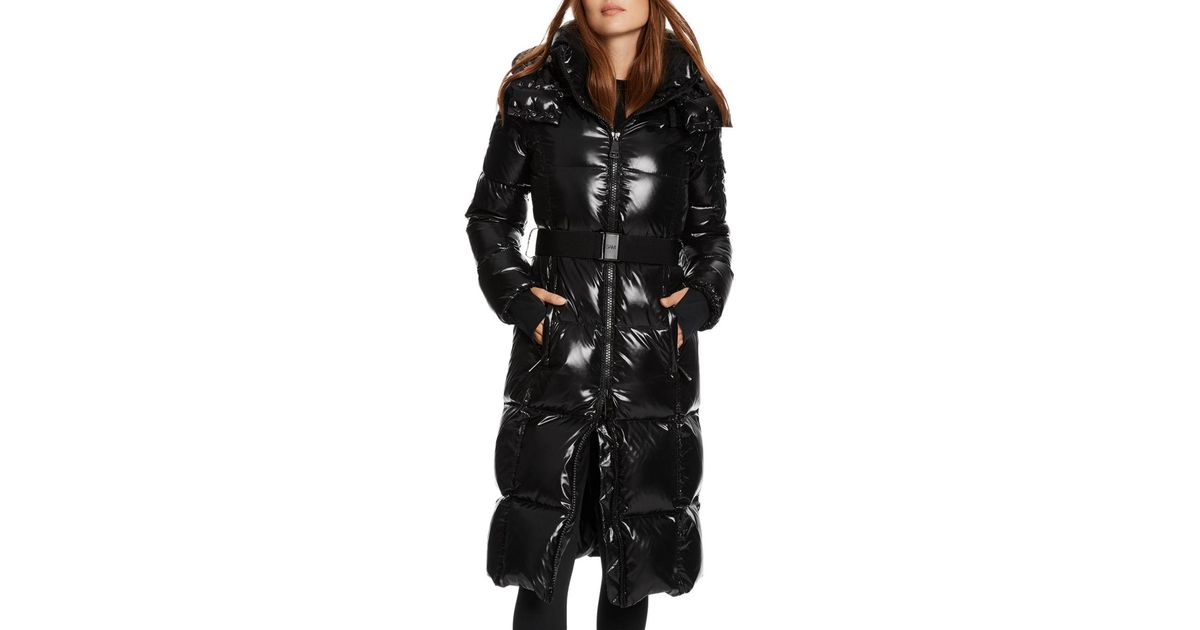 Sam. Long Noho Hooded Puffer Coat in Black - Lyst