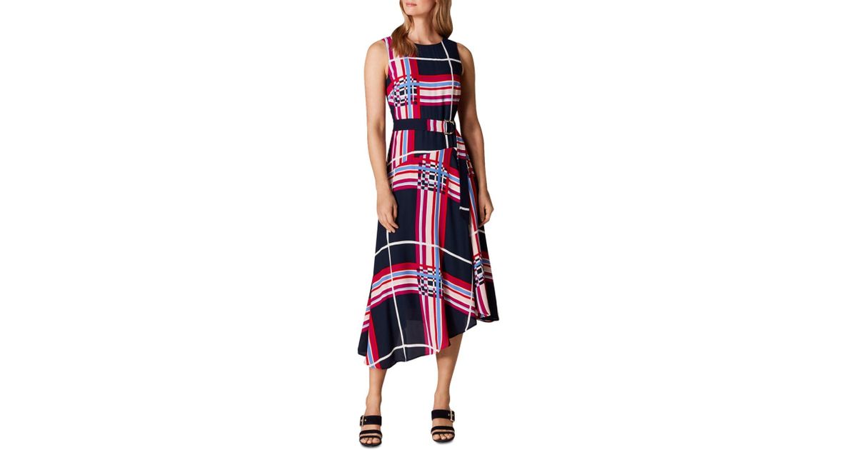 karen millen oversized check maxi dress