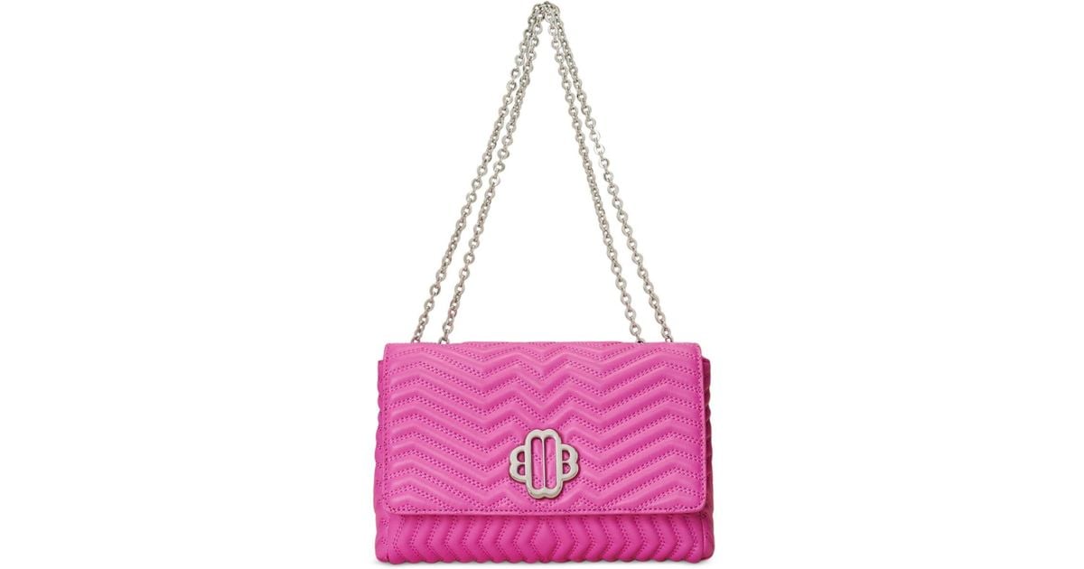 Maje Clover Quilted Leather Chain Bag in Pink | Lyst