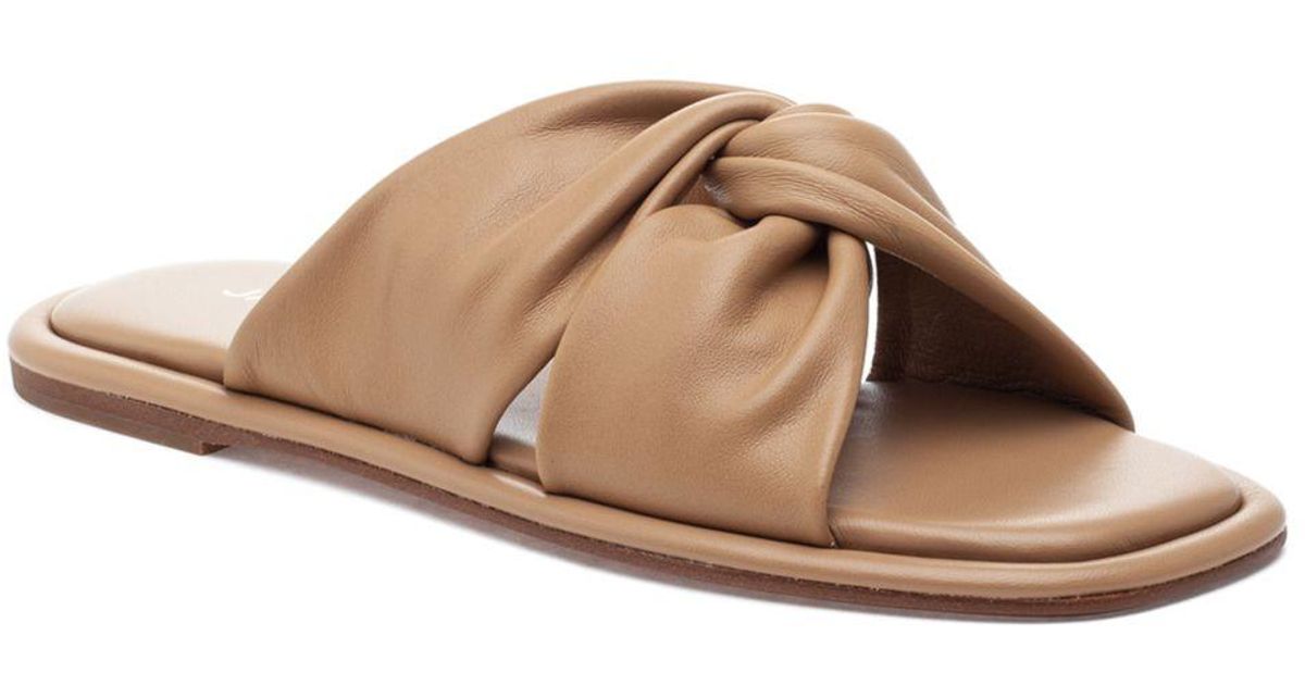 J/Slides Leather Yaya Slide Sandals in Nude (Natural) Lyst
