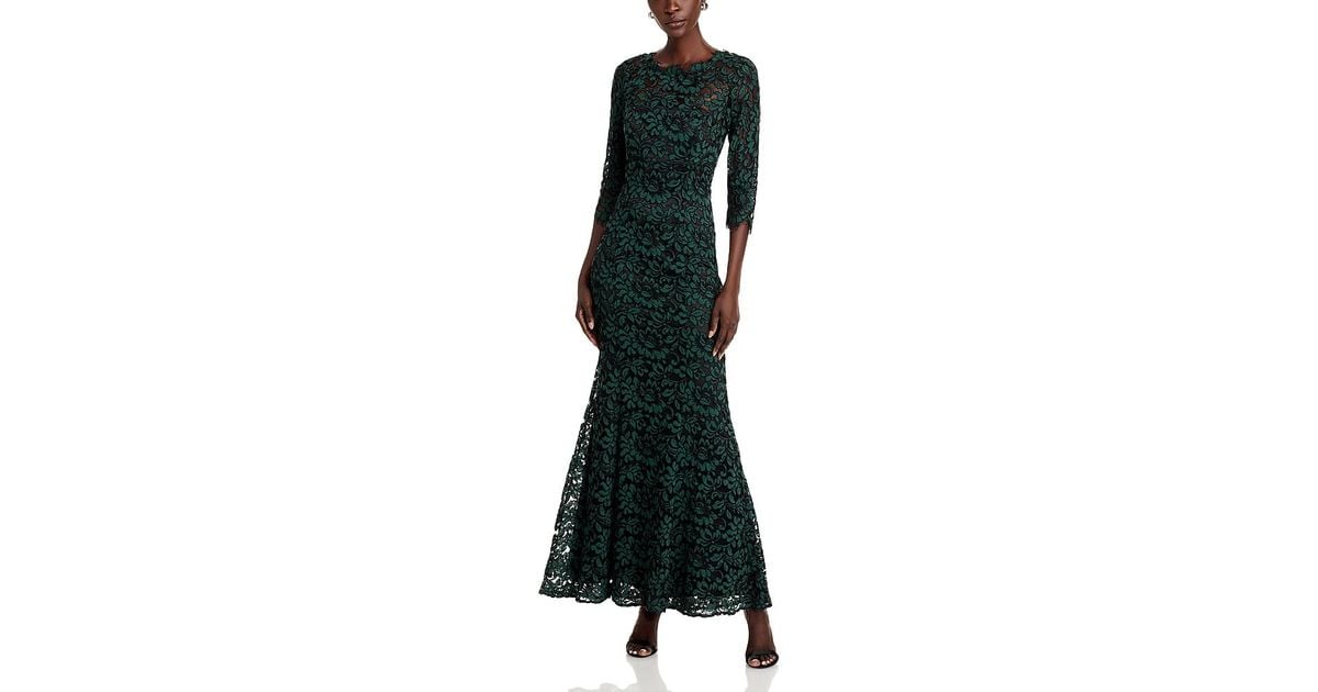 Eliza J Lace Gown in Green | Lyst