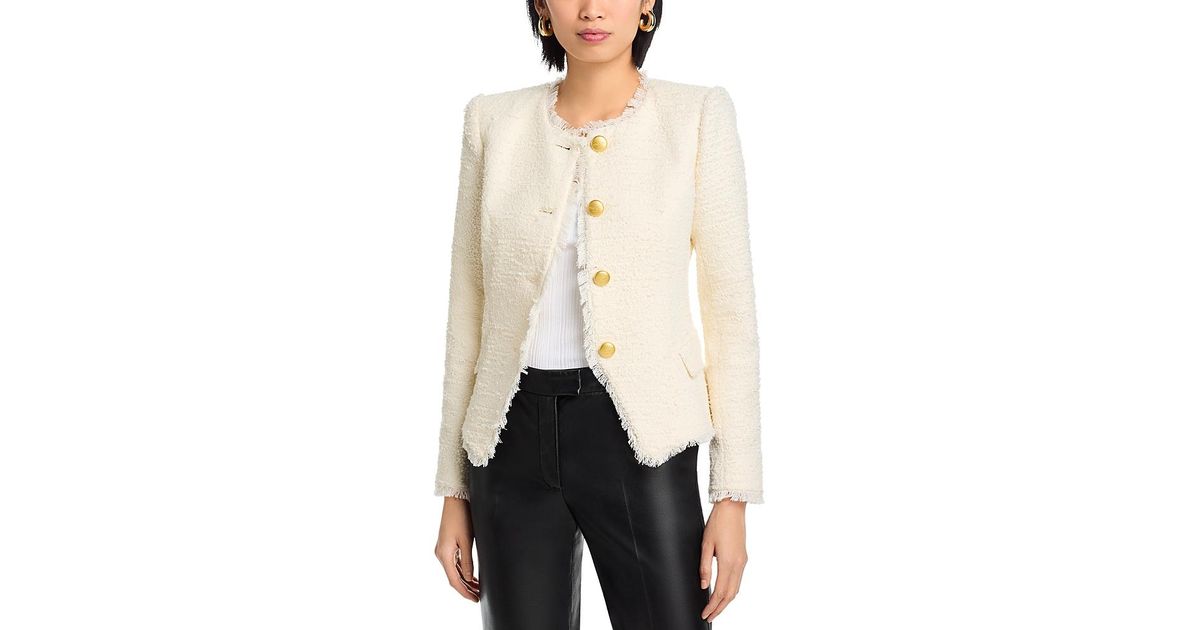Nerina Rustomji L'Agence Nerina Collarless Structured Blazer in White | Lyst