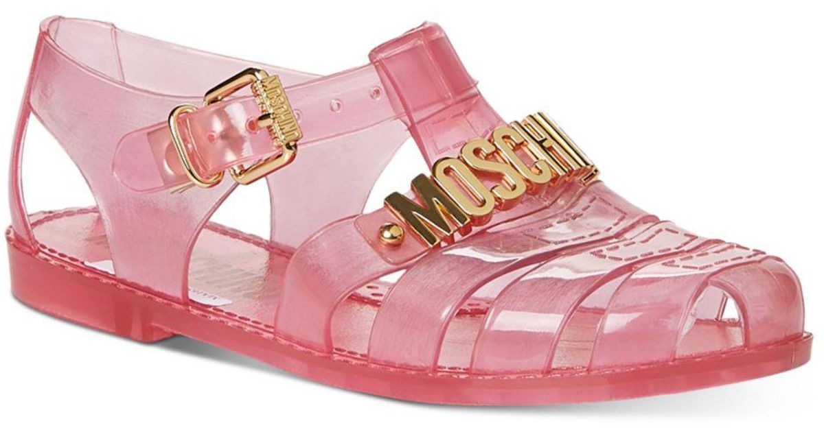 Moschino Logo Hardware Jelly Sandals in Pink Lyst