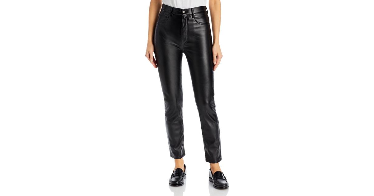 Anine Bing Sonya Faux Leather Pants in Black | Lyst Canada