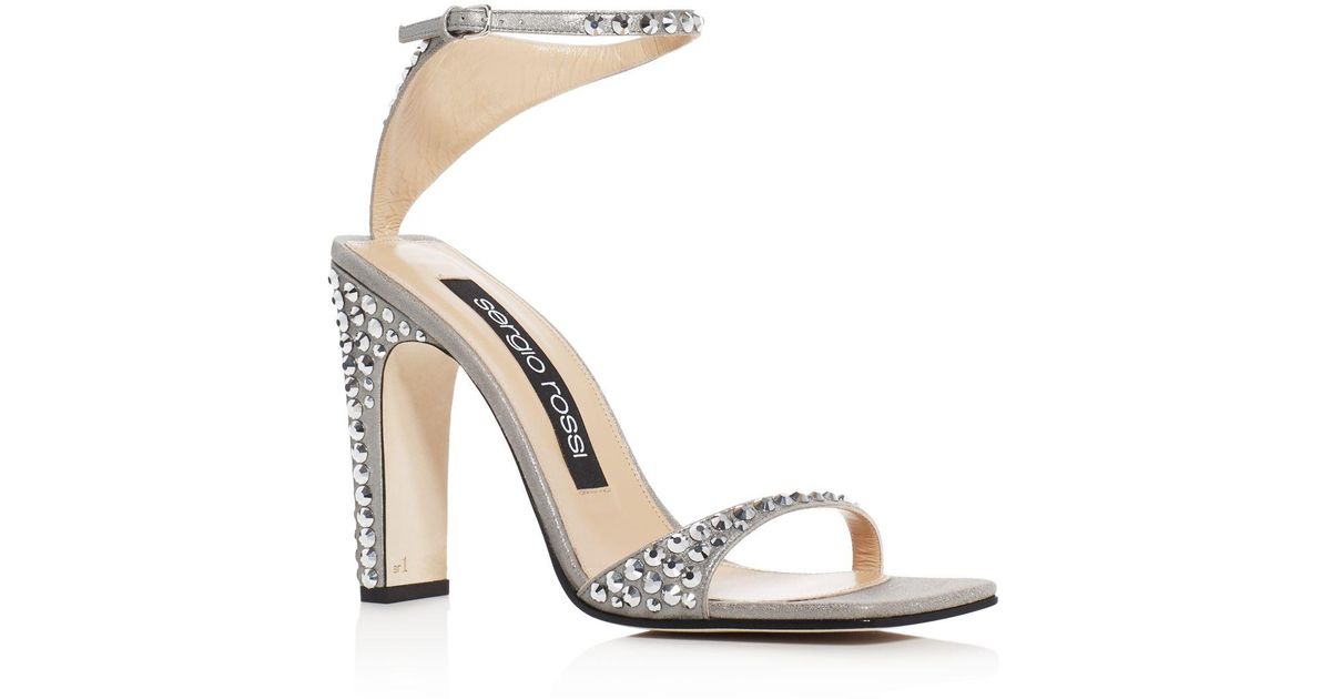 sergio rossi silver sandals