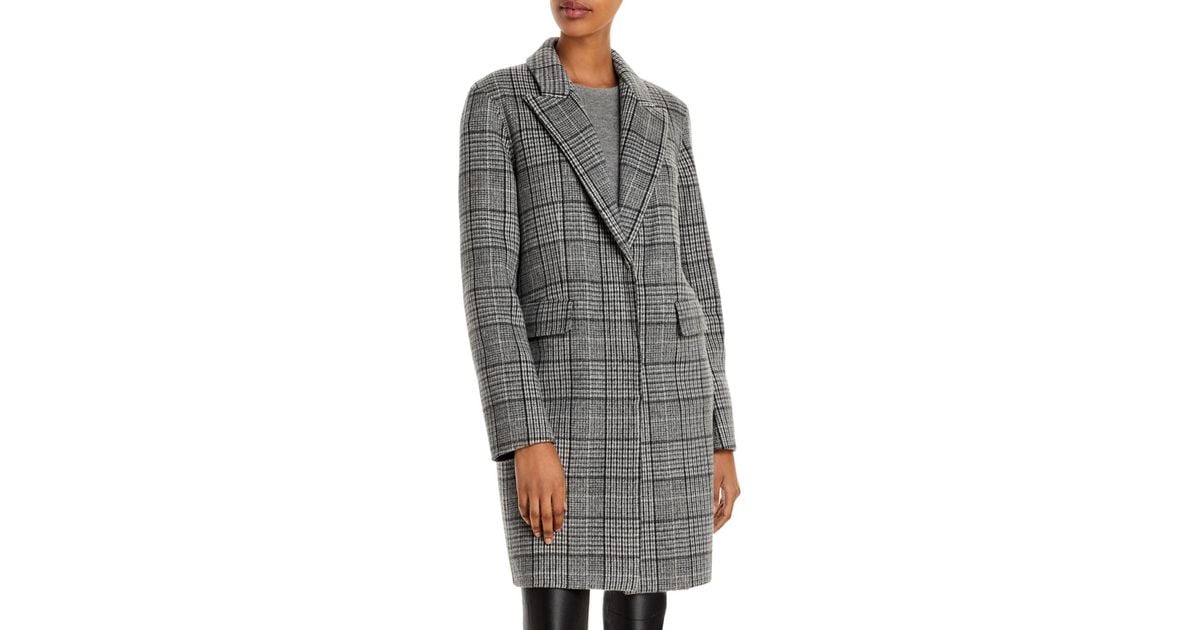 Theory Plaid Coat in Gray Lyst