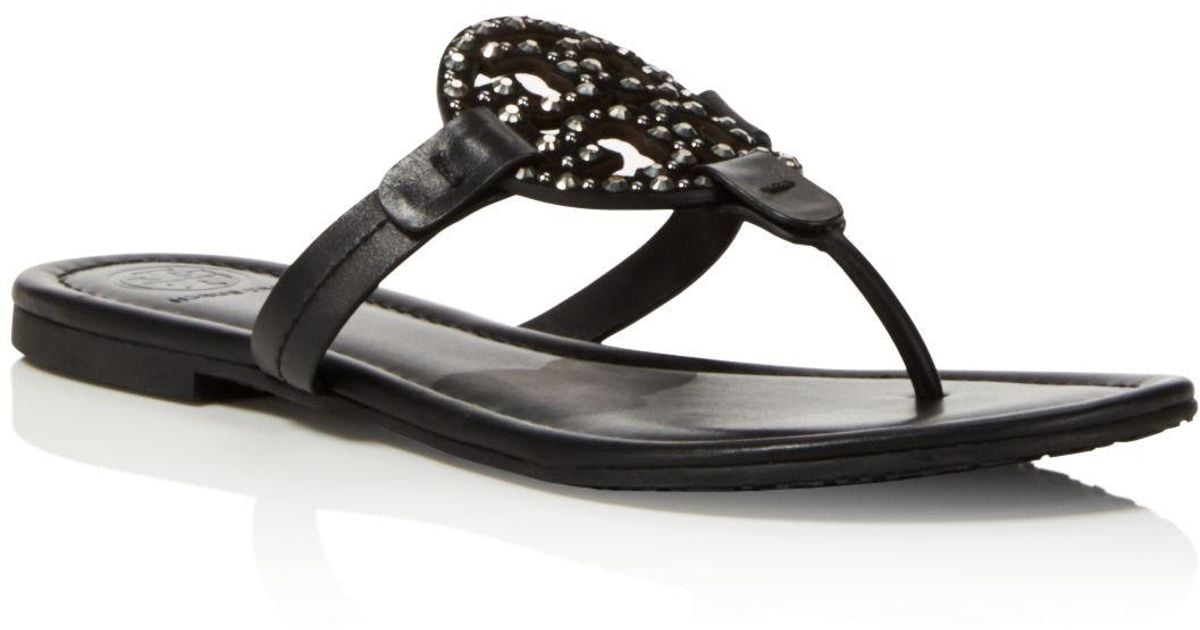 tory burch miller embellished sandal black