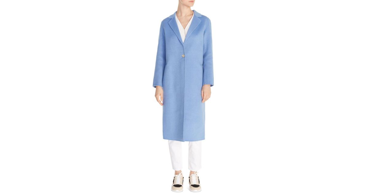 sandro blue wool coat
