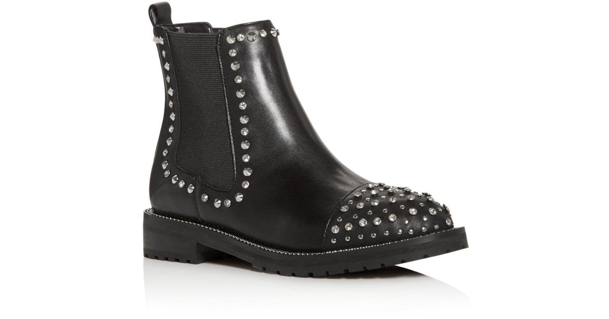 womens black studded chelsea boots