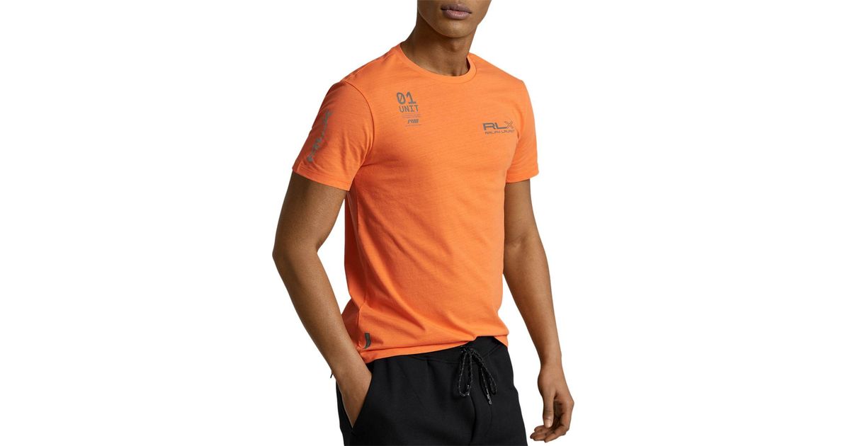 Polo Ralph Lauren Cotton Slim Fit Rlx Clarus T - Shirt in Orange for Men | Lyst
