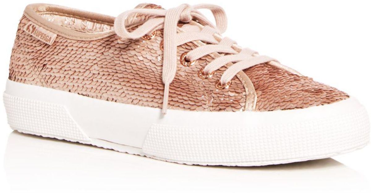 superga rose gold sequin