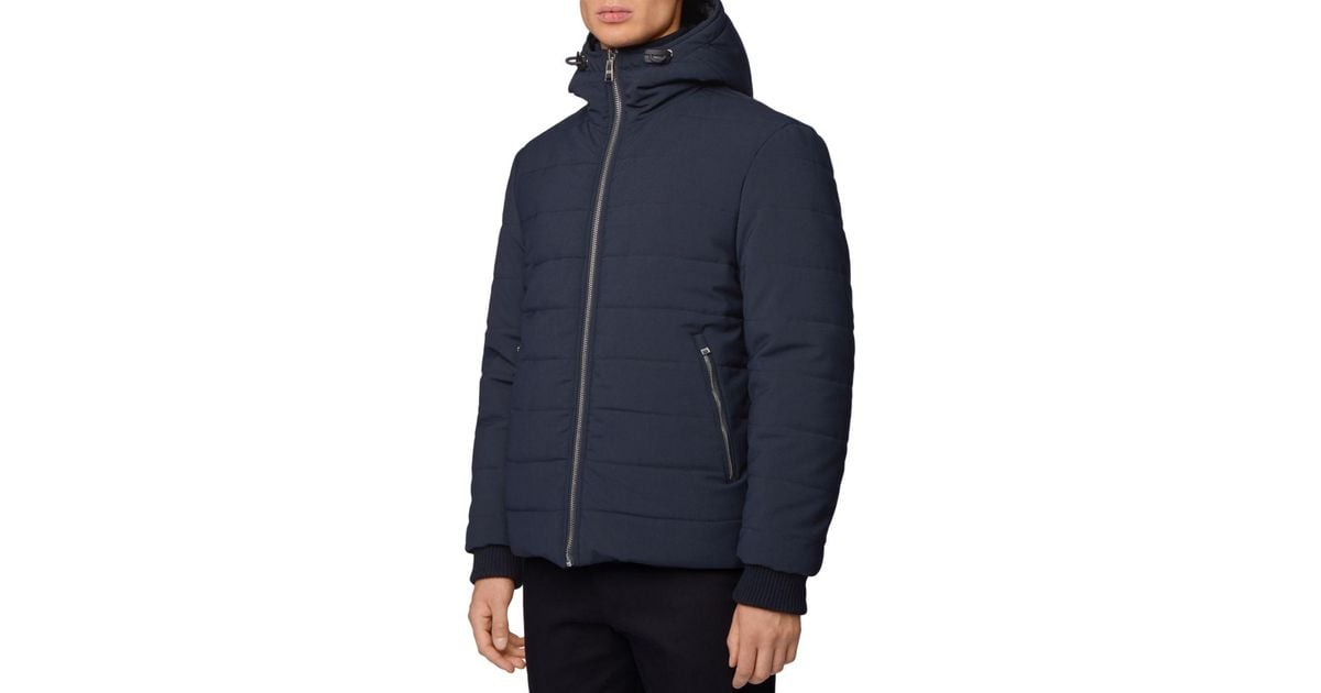BOSS by HUGO BOSS Wool Reversible Jacket In Waterrepellent Mixed