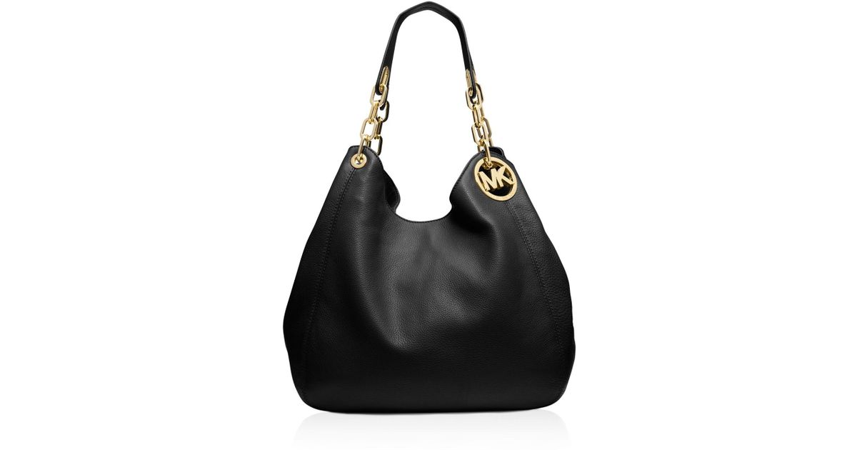 michael kors black and gold shoulder bag