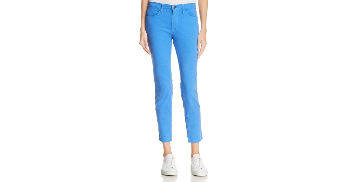 le high skinny raw edge