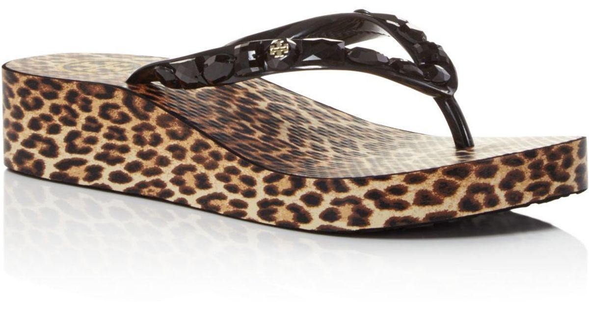 tory burch cheetah flip flops
