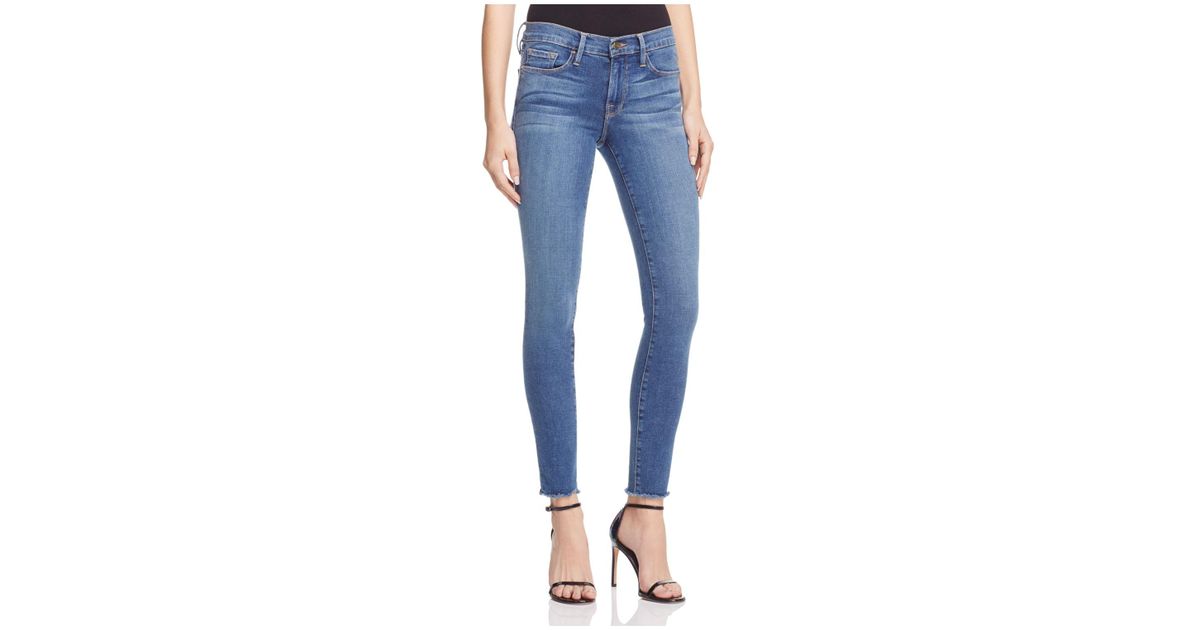 frame le skinny de jeanne raw edge