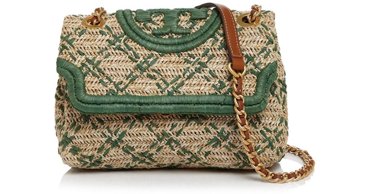 Tory Burch Fleming Soft Straw Small Convertible Shoulder Bag in