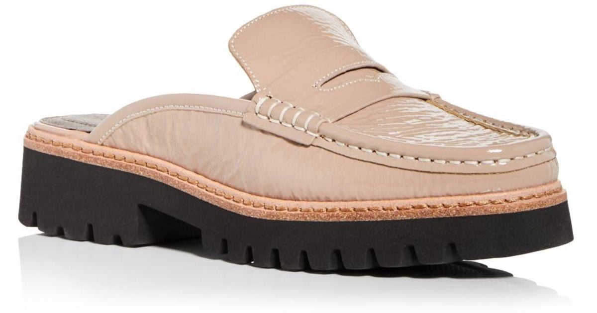 Donald J Pliner Leather Hillie Lug Sole Penny Loafer Mules Lyst