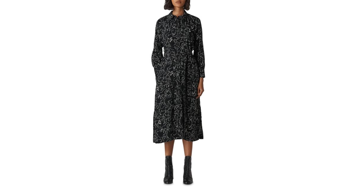 whistles stallion print shirt dress