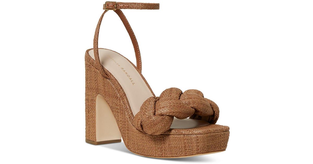 Loeffler Randall Fae Ankle Strap Platform Sandals in Brown Lyst