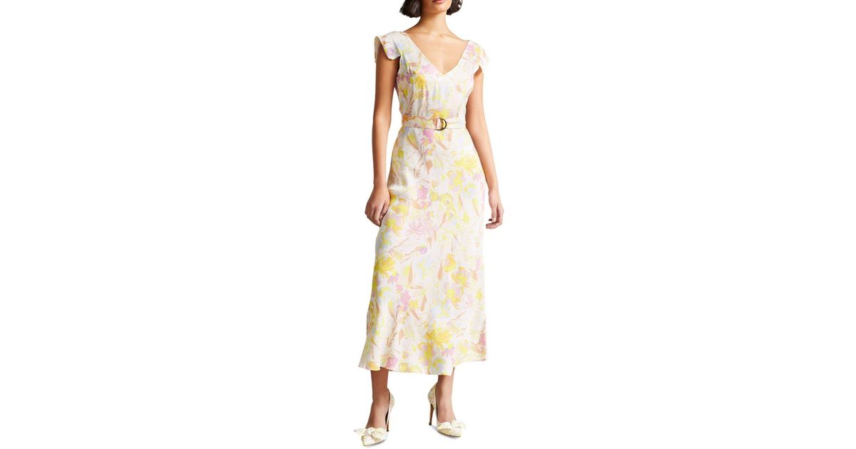 Ted Baker Synthetic Necole Printed Tea Dress in White - Lyst