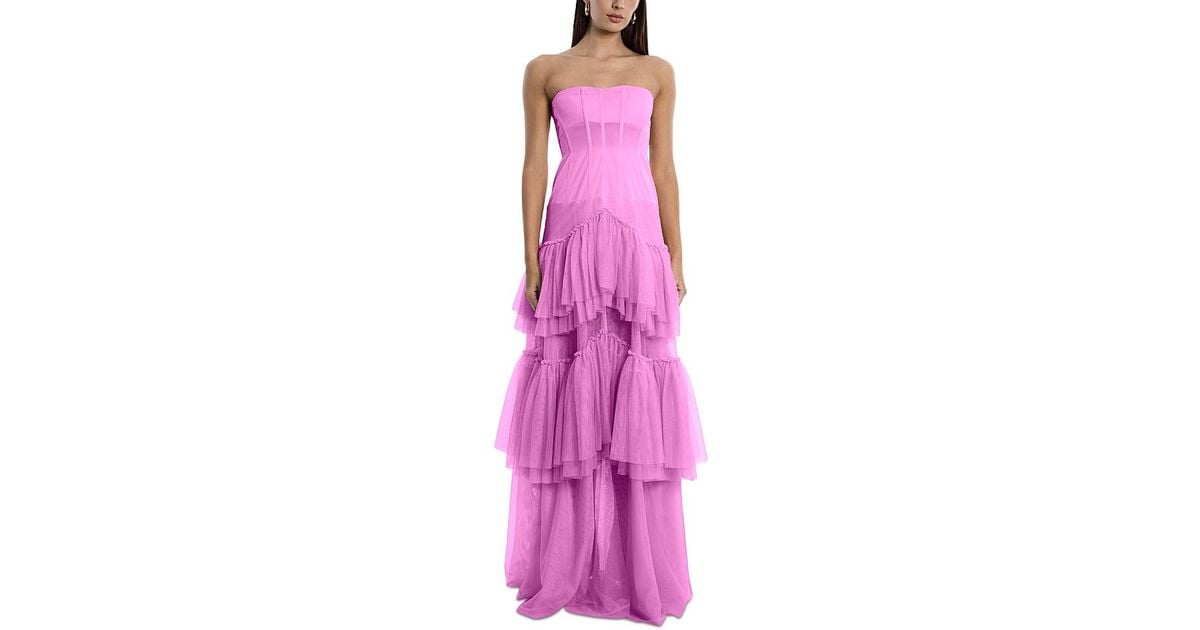 BCBGMAXAZRIA Bcbg Strapless Corset Gown in Pink Lyst