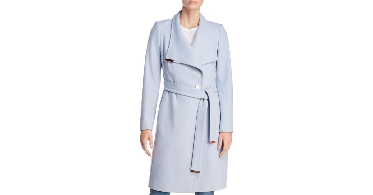 baby blue wrap coat