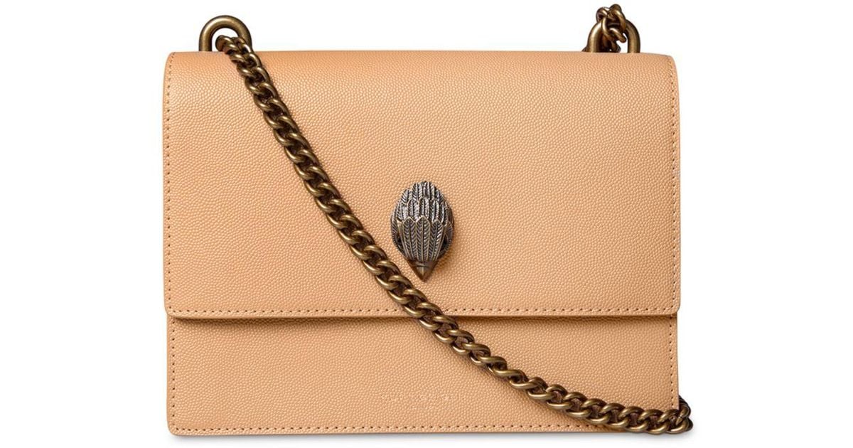 Kurt Geiger Shoreditch Small Leather Crossbody Bag in Camel (Natural