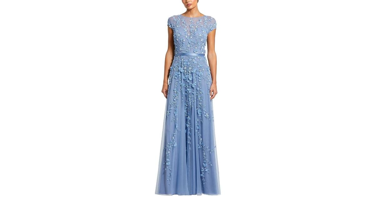 Mac Duggal ★ FLORAL EMBELLISHED SHORT SLEEVE GOWN Mac Duggal Floral Embellished Short Sleeve Gown | Bloomingdale's