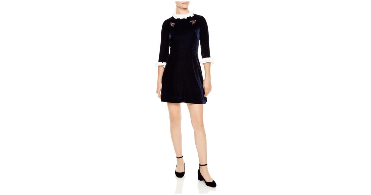 sandro velvet dress