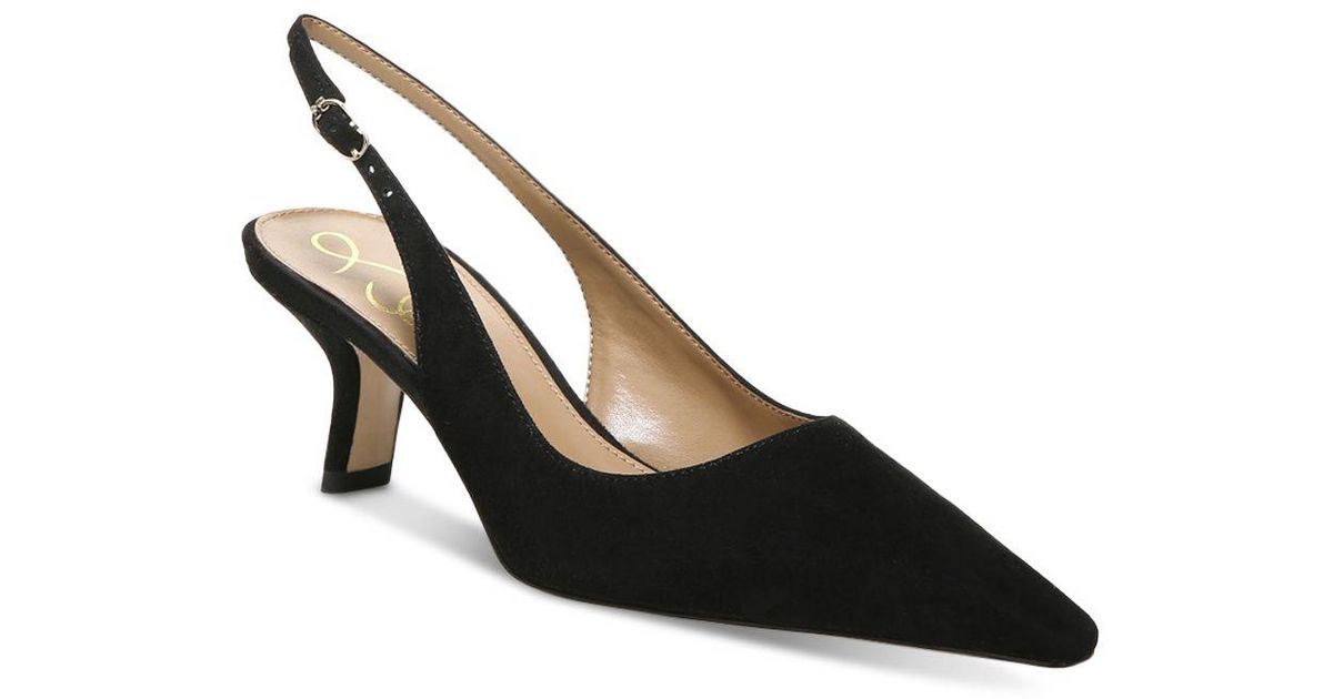Sam Edelman Bianka Slingback Kitten Heels in Black | Lyst