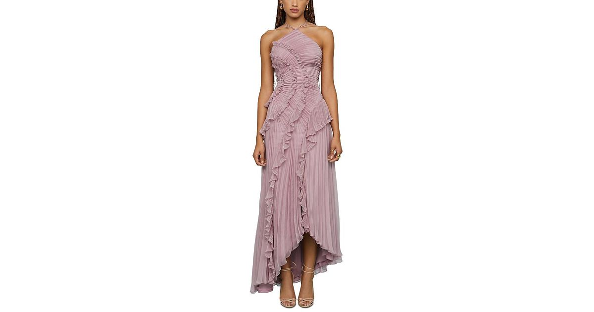 AMUR Lorelie Halter Gown in Purple | Lyst