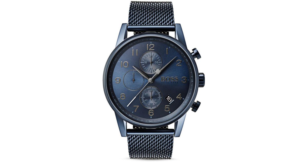 BOSS by HUGO BOSS Navigator, Stainless Steel Chronograph Watch | 1513538 in  Blue for Men - Lyst