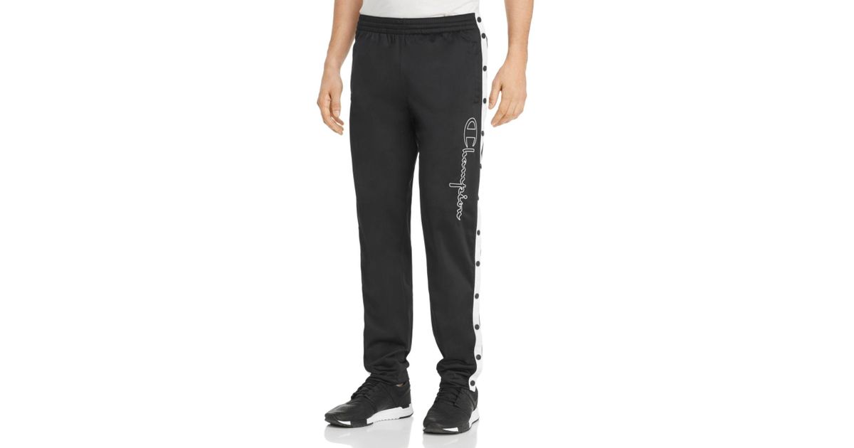 men's side snap track pants