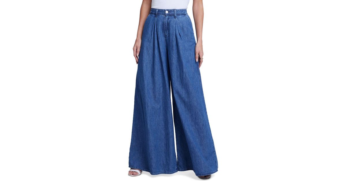 L'Agence Lorenza High Rise Palazzo Wide Leg Jeans In Newmark in Blue | Lyst