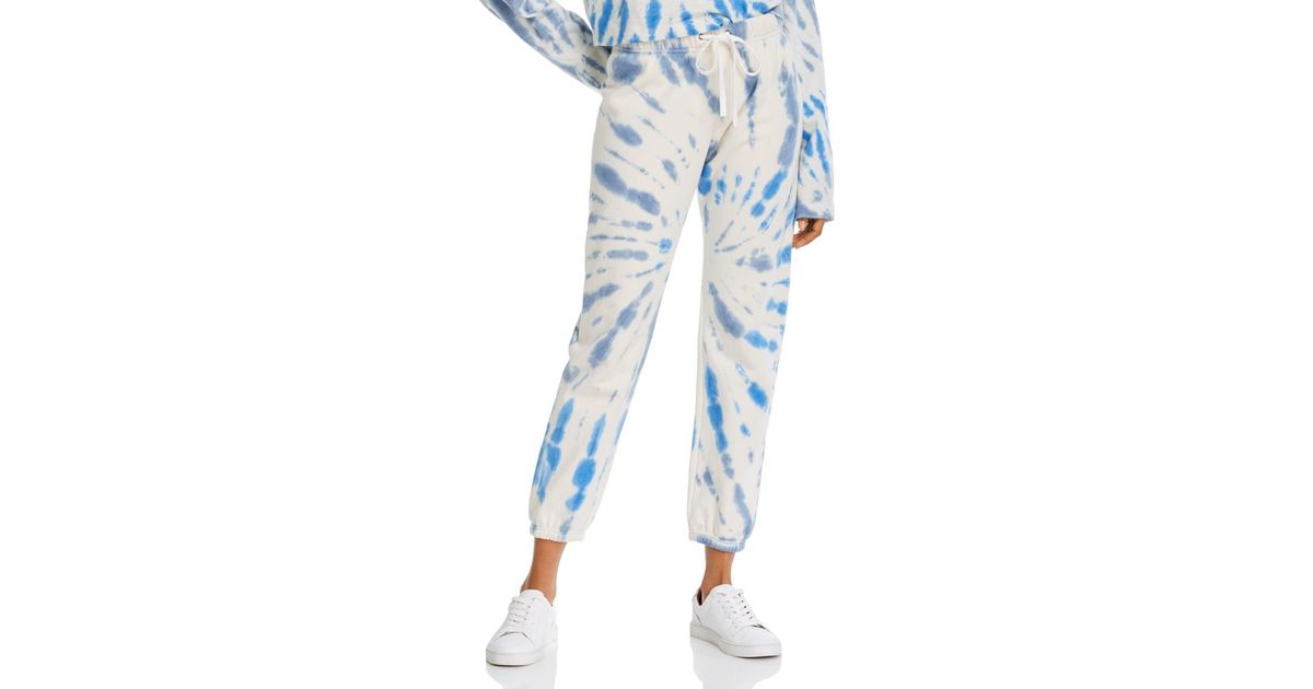 blue and white tie dye sweatpants