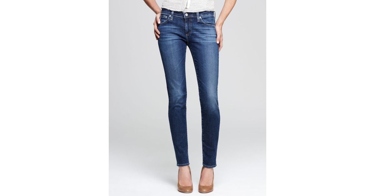 ag stilt cigarette jeans sale Belt loop waistband with leather brand tab at the back waist Stilt Roll Ag Adriano Goldschmied