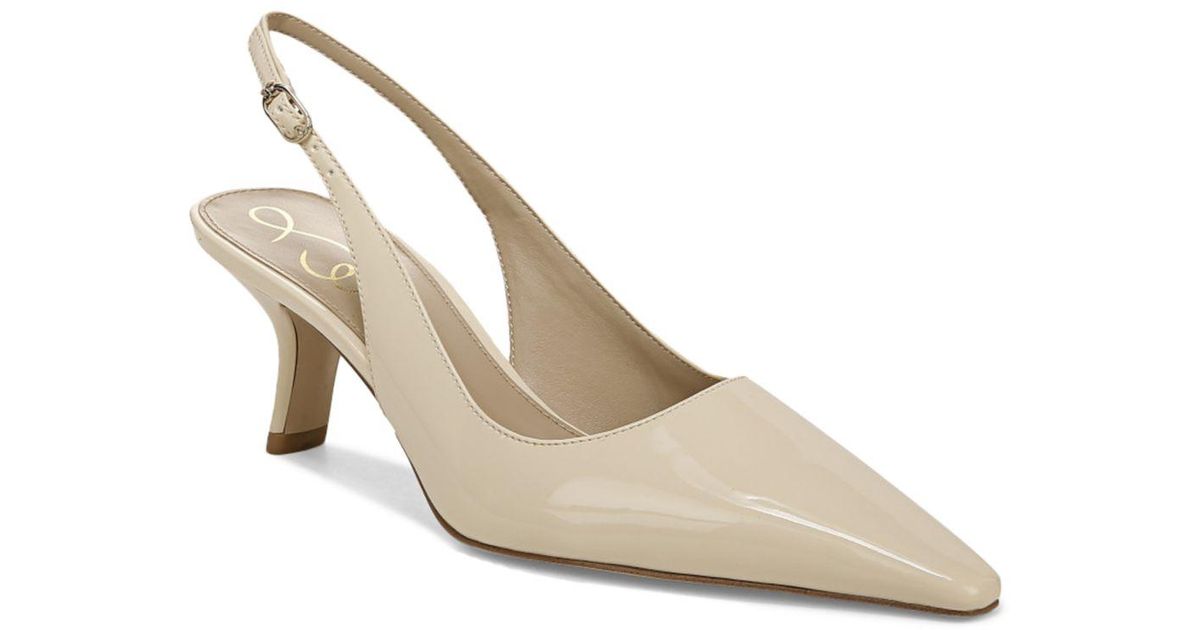 Sam Edelman Synthetic Bianka Pointed Toe Light Black Kitten Heel