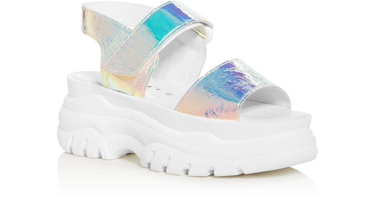 holographic platform sandals