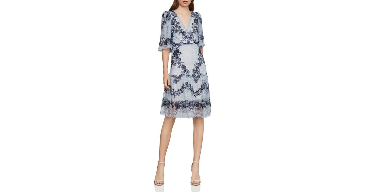 bcbg floral vine embroidered lace dress
