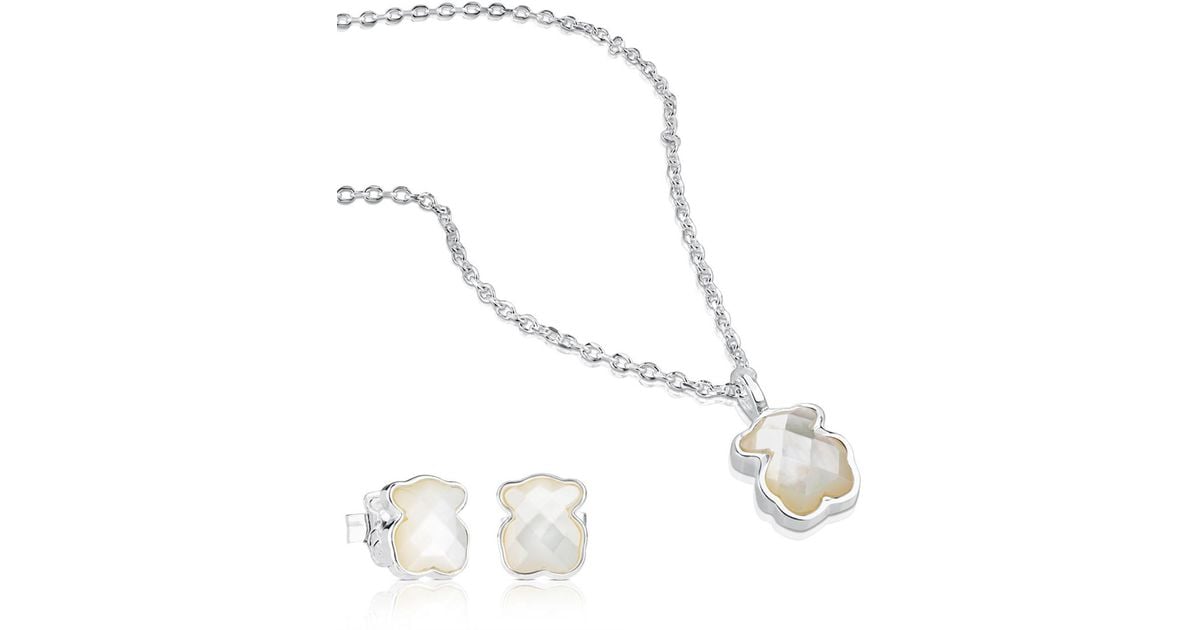 teddy bear necklace set